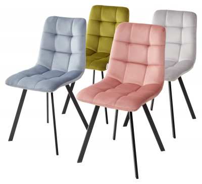 Стул CHILLI SQUARE BLUVEL-06 BLUE, велюр М-City