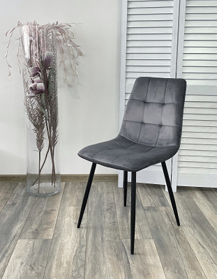 Стул BARI UF910-05 DARK GREY, велюр / черный каркас М-City