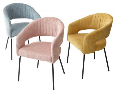 Стул SNUG WZ2042-05 горчичный фактурный велюр / черный каркас, M-City