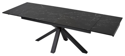 Стол ALTO 160 NERO KL-116 Черный мрамор матовый, итальянская керамика/ черный каркас М-City