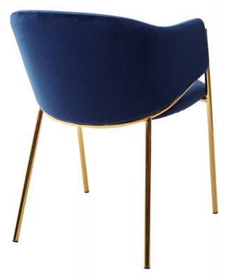 Стул DILL BLUVEL-86 NAVY BLUE, велюр/ золотой каркас, М-City