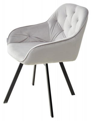 Стул GALE BLUVEL-03 LIGHT GREY, велюр/ черный каркас, поворот.360 град., М-City