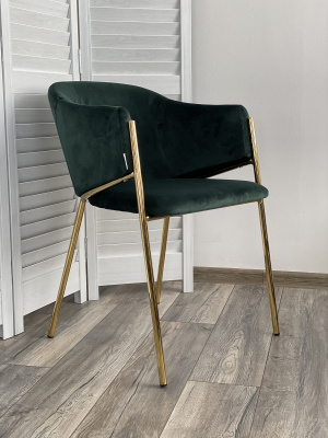 Стул DILL BLUVEL-78 GREEN, велюр/ золотой каркас, М-City