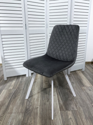 Стул DAIQUIRI BLUVEL-14 GREY / белый каркас, велюр М-City