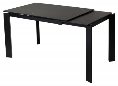 Стол CORNER 120 MATT BLACK MARBLE SINTERED STONE/ BLACK М-City