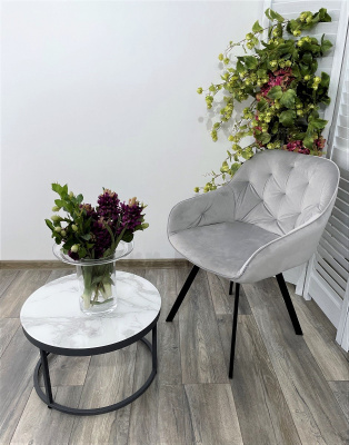 Стул GALE BLUVEL-03 LIGHT GREY, велюр/ черный каркас, поворот.360 град., М-City