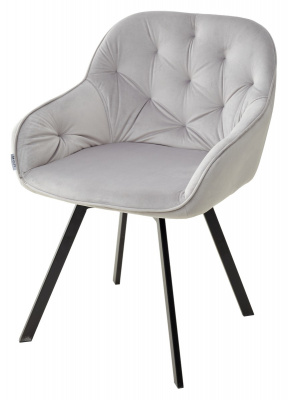 Стул GALE BLUVEL-03 LIGHT GREY, велюр/ черный каркас, поворот.360 град., М-City