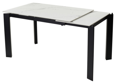 Стол CORNER 120 GLOSS STATUARIO WHITE SINTERED STONE / BLACK М-City