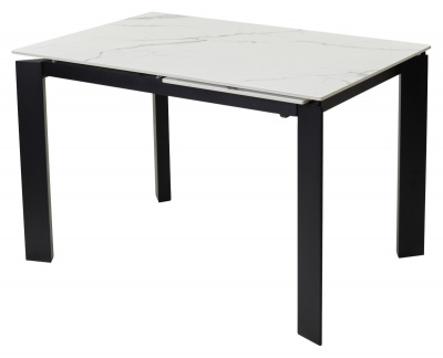 Стол CORNER 120 GLOSS STATUARIO WHITE SINTERED STONE / BLACK М-City