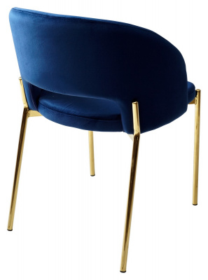 Стул AGNES BLUVEL-86 NAVY BLUE, золотой каркас М-City