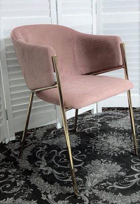 Стул DILL BLUVEL-52 PINK, велюр/ золотой каркас, М-City