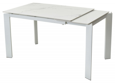 Стол CORNER 120 GLOSS STATUARIO WHITE SINTERED STONE / WHITE М-City