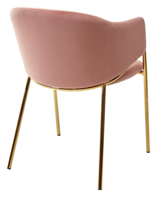 Стул DILL BLUVEL-52 PINK, велюр/ золотой каркас, М-City