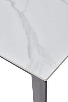 Стол CORNER 120 MATT WHITE MARBLE SINTERED STONE/ BLACK М-City