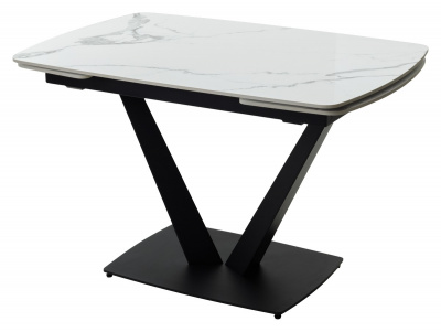 Стол ALATRI 120 GLOSS STATUARIO WHITE SINTERED STONE / BLACK М-City