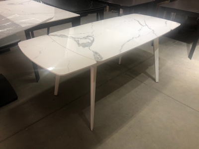 Стол ELIOT 120 GLOSS STATUARIO WHITE SINTERED STONE / WHITE М-City