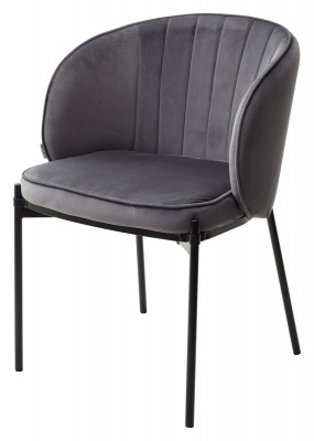 Стул DIANA BLUVEL-14 GREY, велюр / черный каркас М-City