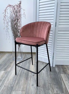 Полубарный стул WENDY BLUVEL-52 PINK (H=65cm), велюр М-City