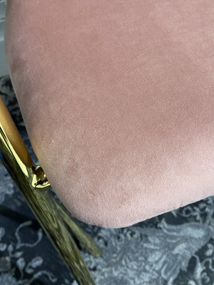 Стул DILL BLUVEL-52 PINK, велюр/ золотой каркас, М-City