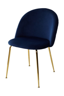 Стул PRESLEY BLUVEL-86 NAVY BLUE / золотой каркас М-City