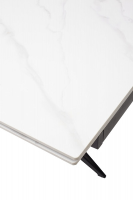 Стол FORIO 160 MATT WHITE MARBLE SINTERED STONE/ BLACK М-City