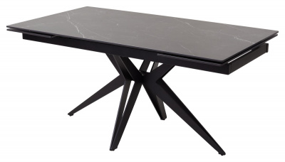 Стол FORIO 160 MATT BLACK MARBLE SINTERED STONE/ BLACK М-City