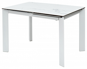Стол CORNER 120 HIGH GLOSS STATUARIO керамика/ белый каркас М-City