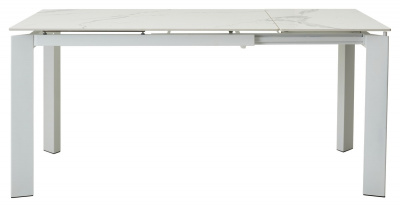 Стол CORNER 120 GLOSS STATUARIO WHITE SINTERED STONE / WHITE М-City