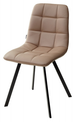Стул CHILLI SQUARE HK017-31 серо-коричневый, PU/ черный каркас М-City