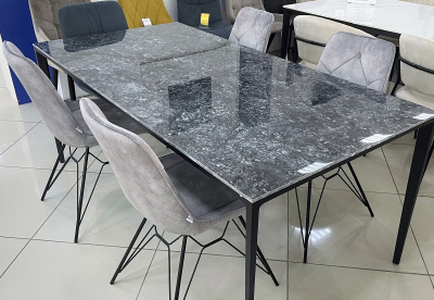 Стол NOTO 180 SINTERED STONE GLOSS STARLIGHT BLACK / BLACK М-City