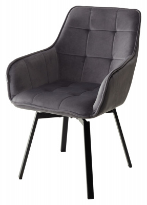 Стул MAVERICK BLUVEL-14 GREY/ черный каркас, поворот.360 град. М-City