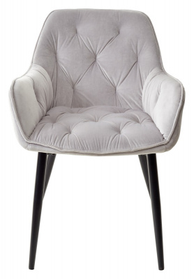 Стул TROY BLUVEL-03 LIGHT GREY, велюр/ черный каркас М-City