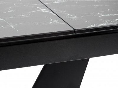 Стол ACUTO2 170 NERO KL-116 Черный мрамор матовый, итальянская керамика/ черный каркас М-City