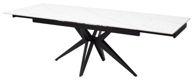 Стол FORIO 160 MATT WHITE MARBLE SINTERED STONE/ BLACK М-City