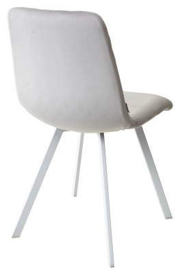 Стул DAIQUIRI BLUVEL-03 LIGHT GREY / белый каркас, велюр М-City