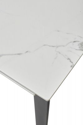 Стол CORNER 120 GLOSS STATUARIO WHITE SINTERED STONE / BLACK М-City