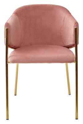 Стул DILL BLUVEL-52 PINK, велюр/ золотой каркас, М-City