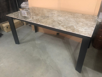 Стол CORNER 120 GLOSS ATHENS BROWN SINTERED STONE / BLACK М-City