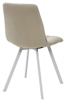 Стул CHILLI SQUARE UF860-01B бежевый, ткань/ белый каркас М-City