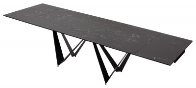 Стол RIETI 200 NERO KL-116 Черный мрамор матовый, итальянская керамика/ черный каркас М-City