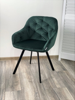 Стул GALE BLUVEL-78 GREEN, велюр/ черный каркас, поворот.360 град., М-City
