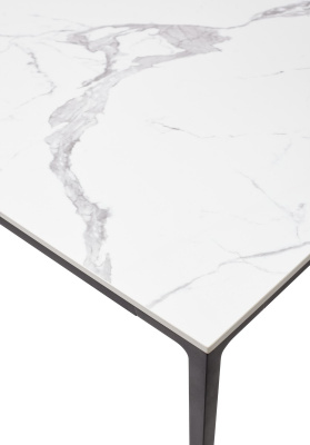 Стол NOTO 180 SINTERED STONE GLOSS STATUARIO WHITE / BLACK М-City