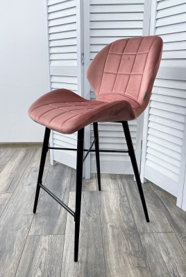 Полубарный стул MARCEL BLUVEL-52 PINK (H=65cm), велюр М-City