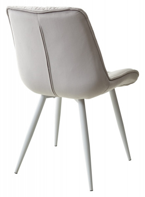 Стул MONACO UF910-02 LIGHT GREY, велюр/белый каркас M-City