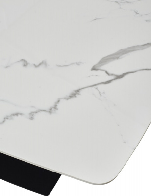 Стол ALATRI 120 GLOSS STATUARIO WHITE SINTERED STONE / BLACK М-City