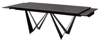 Стол RIETI 200 NERO KL-116 Черный мрамор матовый, итальянская керамика/ черный каркас М-City