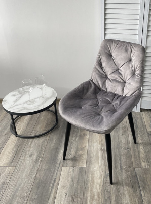 Стул VESTA PK6015-03 (VBP203) античный cеребристо-серый, велюр / черный каркас М-City