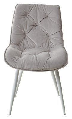 Стул MONACO UF910-02 LIGHT GREY, велюр/белый каркас M-City