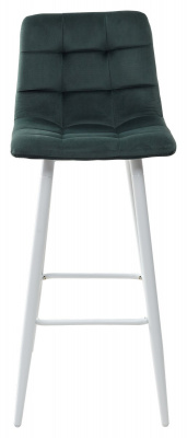 Барный стул LECCO UF910-14 DARK GREEN, велюр/белый каркас М-City