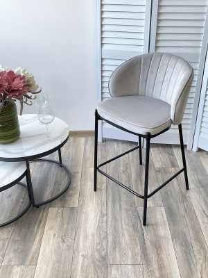 Полубарный стул WENDY BLUVEL-03 LIGHT GREY (H=65), велюр М-City